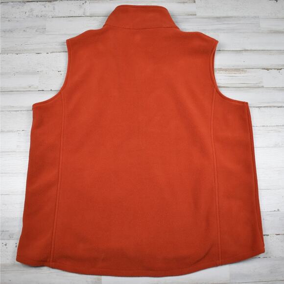 Woolrich firefly orange full zip fleece vest w/ zip pockets women's size xlarge - Picture 6 of 6